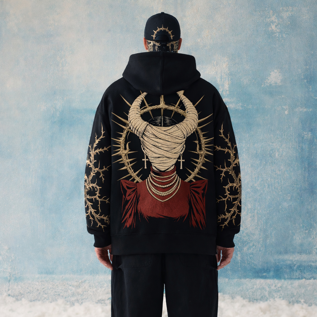 Statement Oversized Hoodie – Full Embroidery | 450+ GSM Premium Fabric